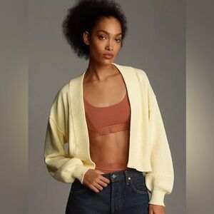 NWOT Anthropologie Flat white livvy waffle knit cardigan